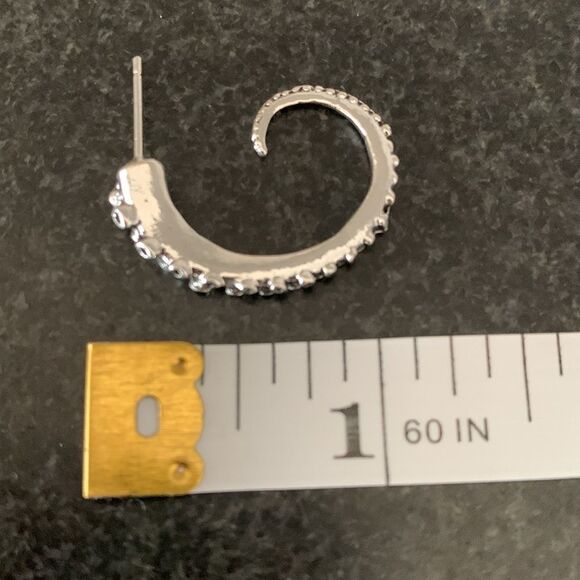 Silver Squid Tentacle Earrings - Seacore Nautical Kraken Octopus Marine Hoops - Picture 10 of 10